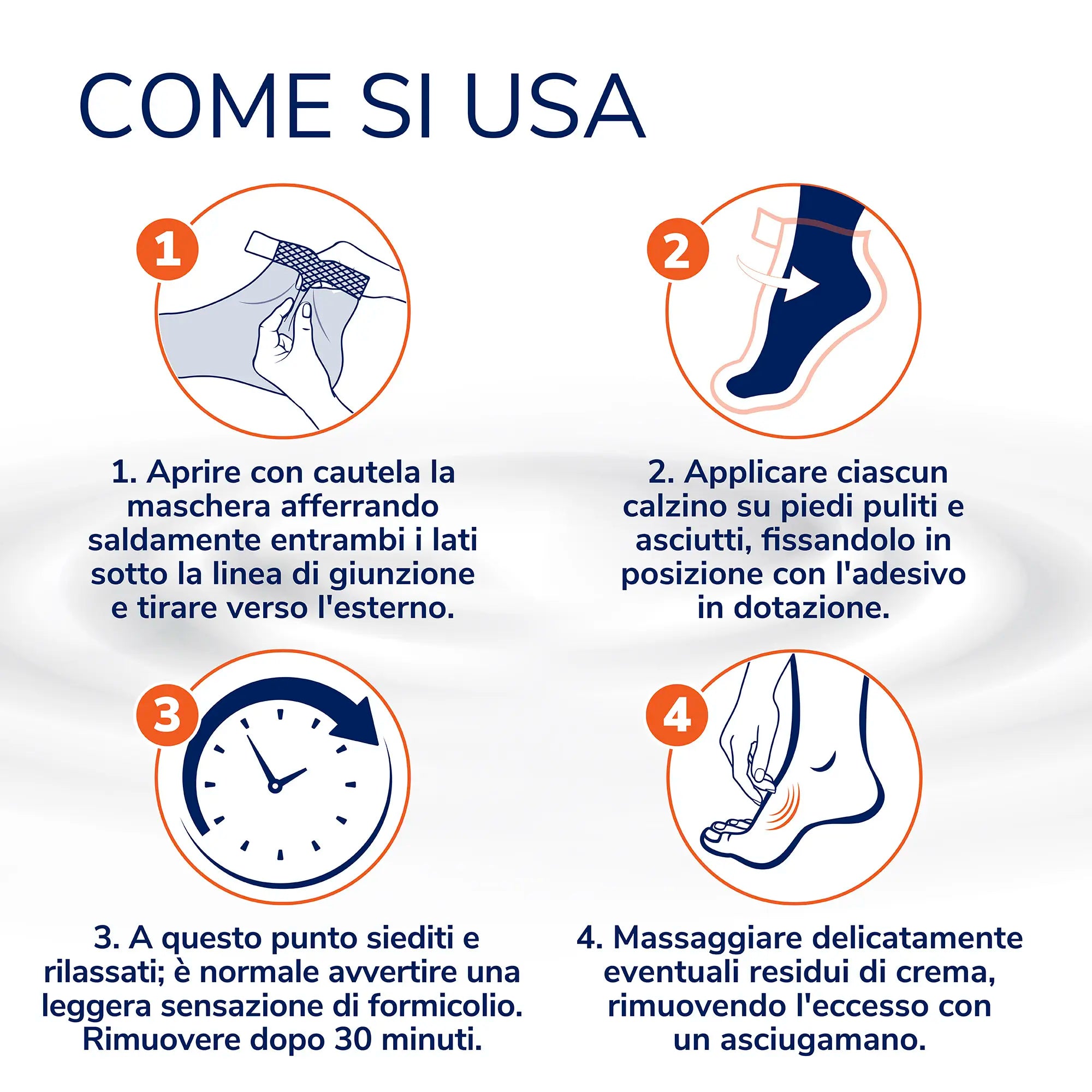 Maschera piedi lenitiva e rivitalizzante