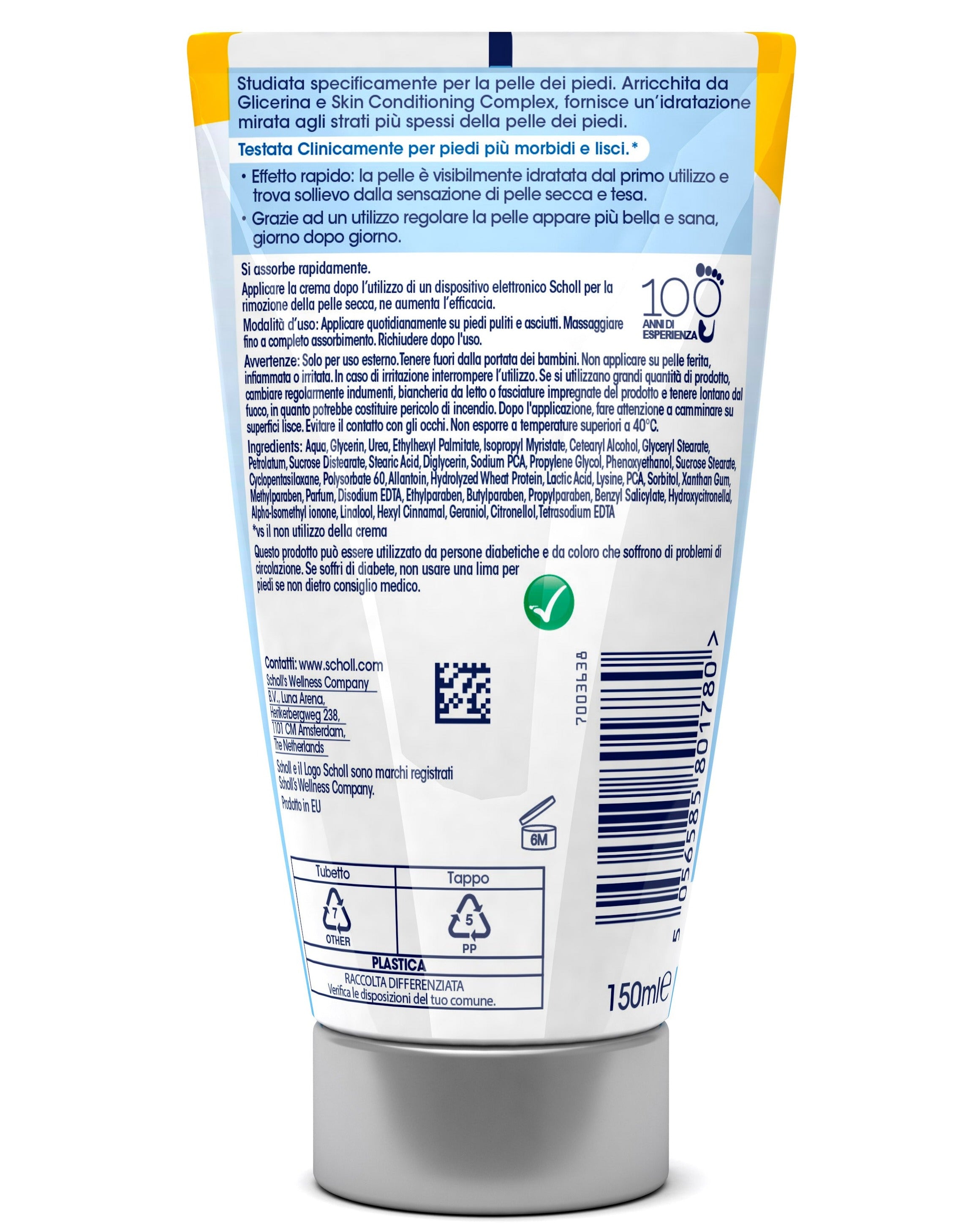 Crema idratante per piedi secchi Hydration Boost 150 ml
