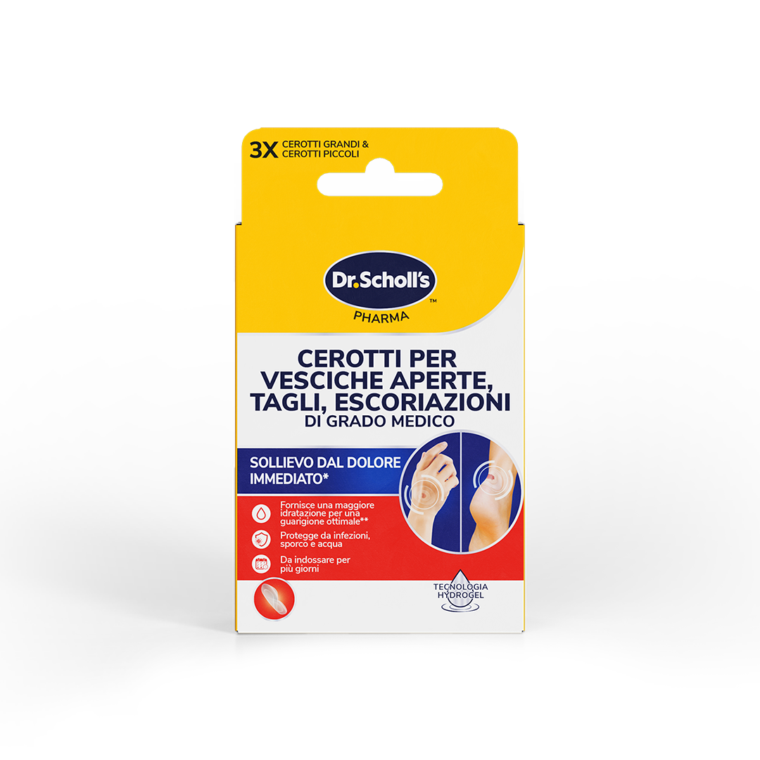 Cerotti per vesciche aperte, tagli, escoriazioni