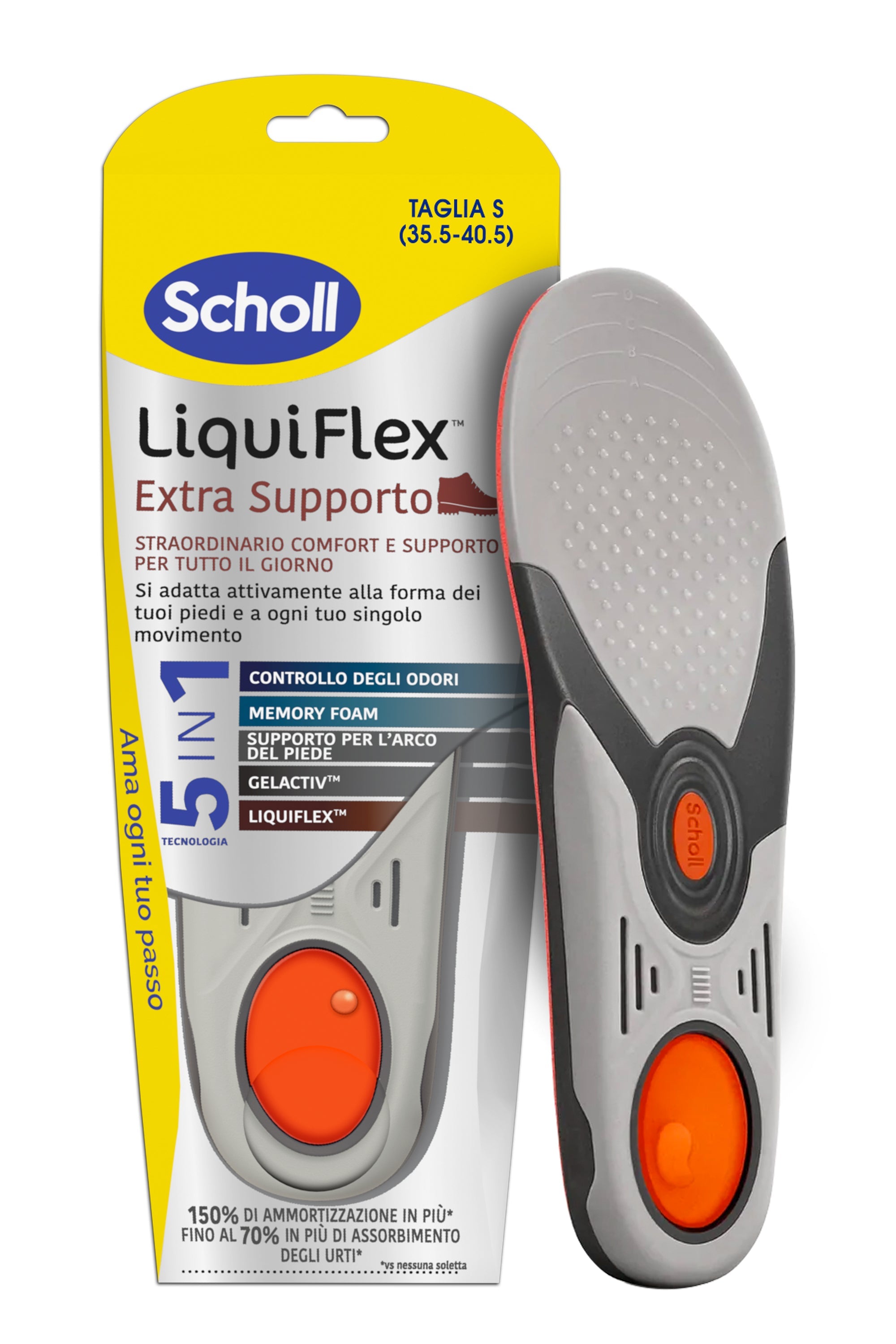 Scholl LiquiFlex™ Extra Supporto per scarpe da lavoro, stivali e scarpe antinfortunistiche, taglia L