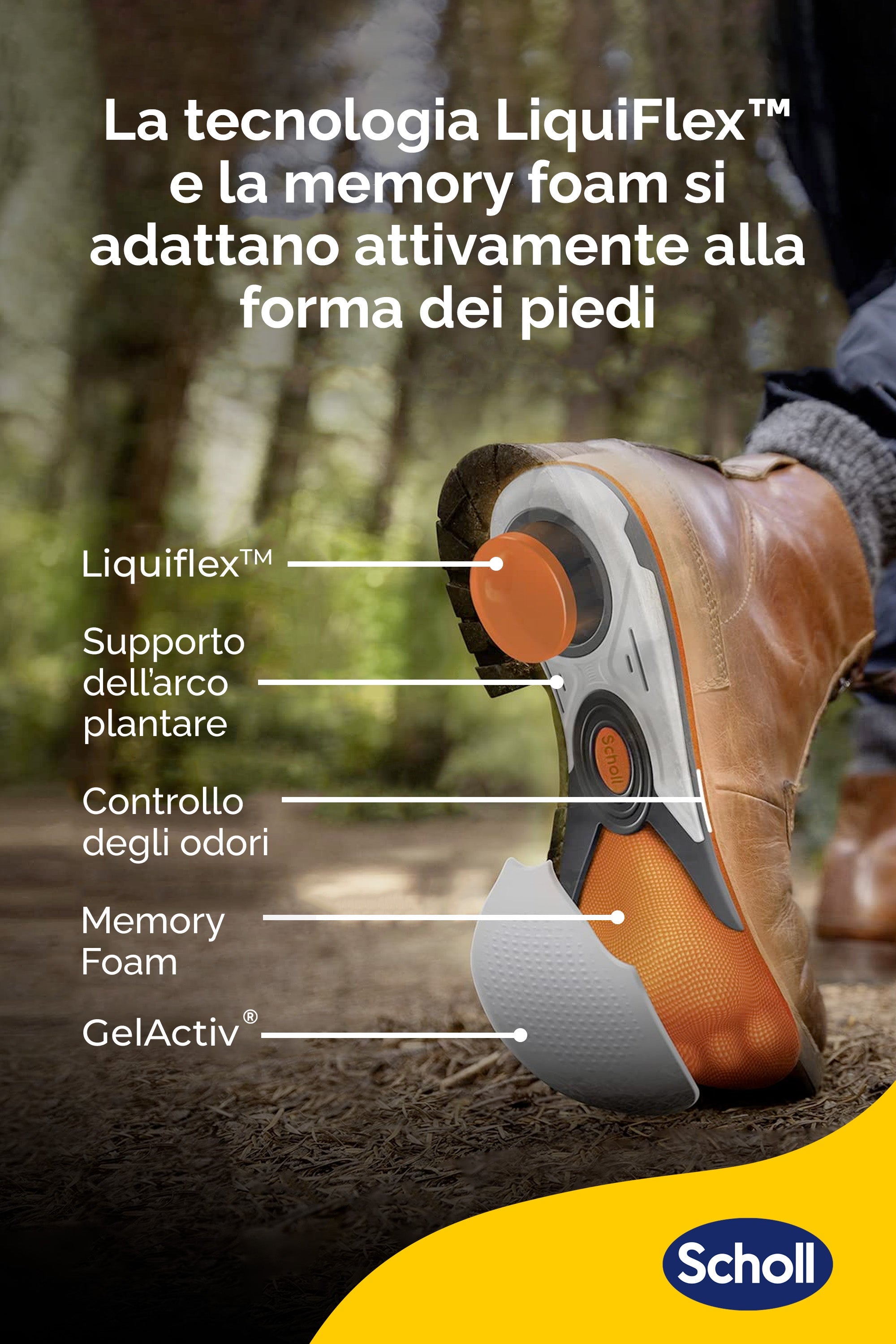 Scholl LiquiFlex™ Extra Supporto per scarpe da lavoro, stivali e scarpe antinfortunistiche, taglia L